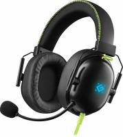 Гарнитура Defender Toxic чёрный, проводная, USB / mini jack 3.5 мм, подсветка