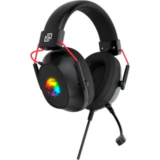 Гарнитура Oklick HS-L305G чёрный, проводная, USB, подсветка