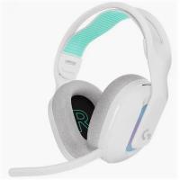 Гарнитура Logitech G522 Lightspeed белый, беспроводная + проводная, Bluetooth 5.3/USB, радиус 30 м, подсветка, съёмный микрофон
