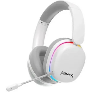 Гарнитура Marvo HG9070W Monka Echo RS белый, беспроводная + проводная, радиоканал, до 10 ч, подсветка, совместимость с PS5, Xbox