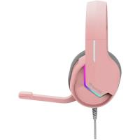 Гарнитура Marvo H8618 Tactic 40 розовый, проводная, USB, микрофон с шумоподавлением, RGB-подсветка