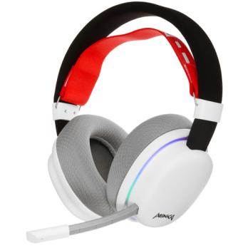 Гарнитура Marvo HG9069W Monka Echo белый, беспроводная + проводная, радиоканал, до 10 ч, подсветка, совместимость с PS5, Xbox