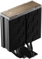 Кулер для процессора DEEPCOOL AK400 G2 LGA1851/1700/1200/115X/AM5/AM4 (12шт/кор, TDP 220W, PWM, Fan 120мм, 4 тепл. Трубки, Wood-grain top cover, черный) RET (R-AK400G2-BKNNMN-GJD)