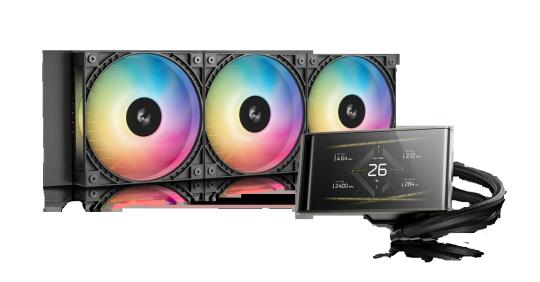 Система водяного охлаждения Deepcool LT360 Vision ARGB черный, алюминий/медь, 2500 об/мин, 33.66 дБ, 4 pin, 350 Вт