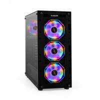 Компьютерный корпус Miditower ExeGate i3 BASE-NPX600 (ATX, БП 600NPX с вент. 12 см, с окном, 1*USB+1*USB 3.0, аудио, 4 вент. 12см с RGb подсветкой)