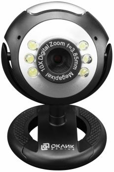 Веб-камера OKLICK OK-C8825 640x480, 30 кадр/с, USB Type-A, микрофон, черный/белый