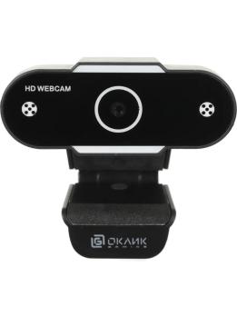 Веб-камера OKLICK OK-C012HD 1280x720, 30 кадр/с, USB Type-A, микрофон, универсальное крепление
