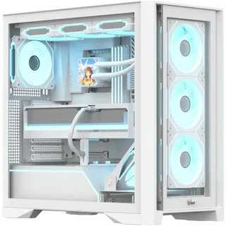 Компьютерный корпус AeroCool/Formula V Line Air Power G8 White, ATX, Dual Front Panels, TYPE-C*1, USB3.0*1
