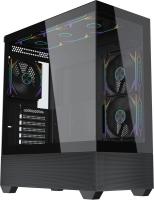 Компьютерный корпус Accord ACC-EL1B TG черный без БП ATX 2xUSB2.0 1xUSB3.1 audio