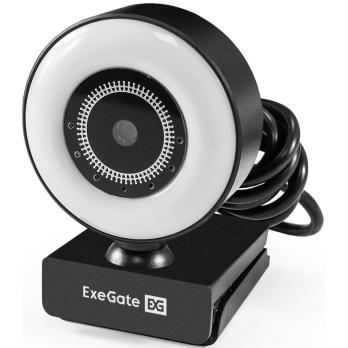 Веб-камера ExeGate eStudio EW-721 2560x1440, 30 кадр/с, USB Type-A, микрофон (2 шт, шумоподавление), автоматическая фокусировка, автоосвещение, универсальное крепление
