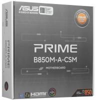 Материнская плата ASUS PRIME B850M-A-CSM, AM5, AMD B850, 4xDDR5, 4xSATA, 3xM.2, 1xPCIe 5.0 x16, 1xPCIe 4.0 x4, 2xDP, 1xHDMI, 1x2.5Gb LAN, 2xUSB-A 10Gbps, 2xUSB-A 5Gbps, 4xUSB-A 2.0, 3x3.5 мм, 7.1, mATX
