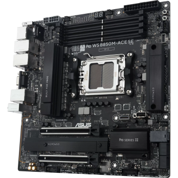 Материнская плата ASUS PRO WS B850M-ACE SE AM5 ATX 4xDDR5 2xPCIEx16 2xM.2 2хUSB-C DP HDMI VGA 10GLAN 2.5GLAN