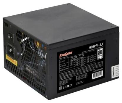 Блок питания ExeGate 600PPH-LT-OEM (EX282044RUS-OEM), 600Вт, 80 PLUS, 120мм, черный