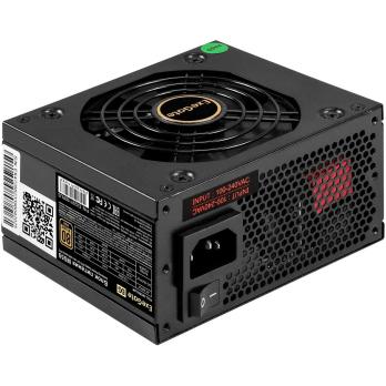 Блок питания 550W ExeGate M550 GOLD (SFX, APFC, КПД 90% (80 PLUS GOLD), 9см fan, 24pin, (4+4)pin, 2xPCI-E, 6xSATA, 3xIDE, 1xFDD, Full Cable Management, black, ATX adapter, Retail box)