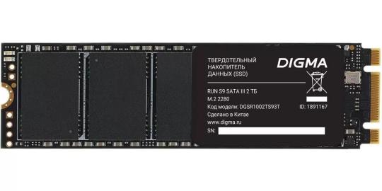 Накопитель SSD Digma Run S9, 2ТБ, SATA III, M.2 2280, R/W 530/510