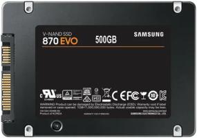 Накопитель SSD Samsung 870 EVO, 500Gb, SATA III, 2.5", R/W 560/530