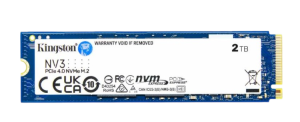 Накопитель SSD Kingston NV3, 2000Gb, M.2 2280, PCIe 4.0 x4, NVMe, R/W 6000/5000