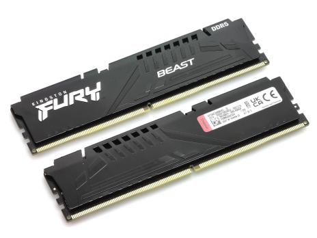 Оперативная память Kingston Fury Beast, DDR5, 32GB (1x32GB), 5600 MHz, CL40, с радиатором, чёрный