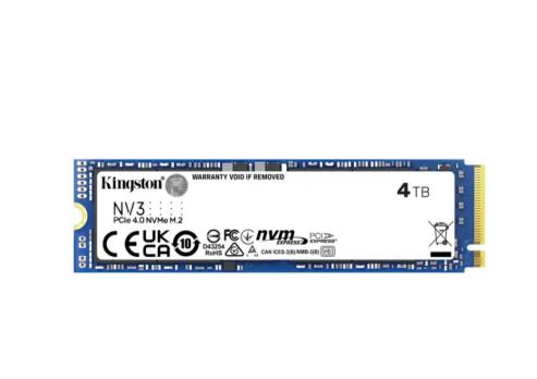 Накопитель SSD Kingston NV3, 4000Gb, M.2 2280, PCIe 4.0 x4, NVMe, R/W 6000/5000