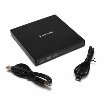 Оптический привод внешний с интерфейсом USB Gembird DVD-USB-02 пластик, черный