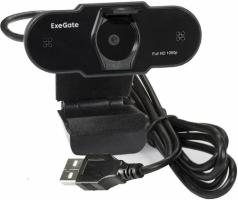 Веб-камера ExeGate BlackView C615 1920x1080, 30 кадр/с, USB Type-A, микрофон (шумоподавление), шторка приватности, универсальное крепление, штатив в комплекте
