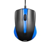 Мышь проводная Oklick 225M черный/синий, 1200 dpi, USB, кнопки - 3