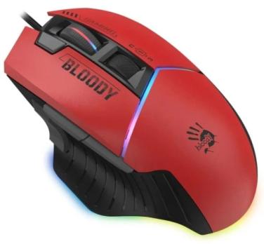Мышь проводная A4Tech Bloody W95 Max Sports красный/черный оптическая (12000dpi) USB (10but)