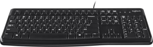 Клавиатура проводная Logitech K120 for business, USB черный (заводская гравировка)