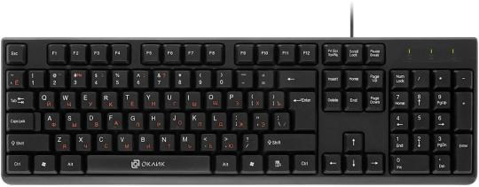 Клавиатура Oklick 100M HW3 проводная, USB Type-A, чёрный