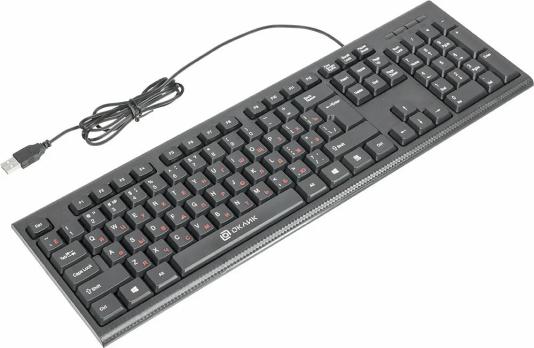 Клавиатура проводная Oklick 120M, USB, черный