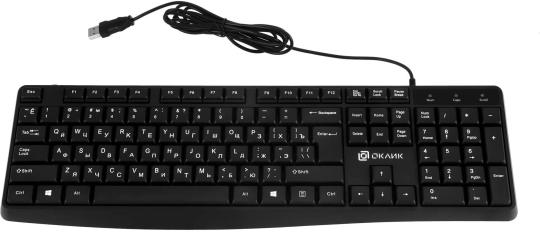 Клавиатура проводная Oklick 145M, USB, черный