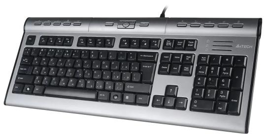 Клавиатура проводная A4Tech KLS-7MUU USB серебристый/черный
