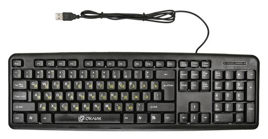 Клавиатура проводная Oklick 130M, USB, черный