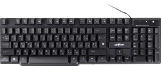 Клавиатура Defender Mayhem GK-360DL проводная, USB Type-A, чёрный