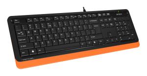 Клавиатура проводная A4Tech Fstyler FK10, USB, черный/оранжевый