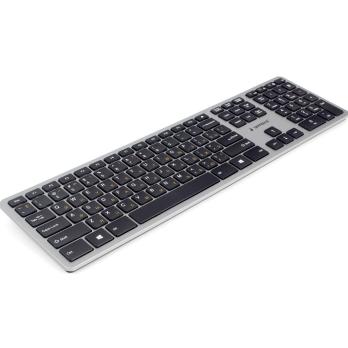 Клавиатура беспроводная Gembird KBW-3, USB, серебристый/черный