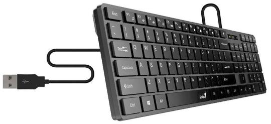 Клавиатура проводная Genius SlimStar 126, USB, черный