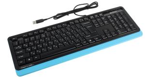 Клавиатура проводная A4Tech Fstyler FKS10, USB, черный/синий