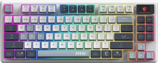 Клавиатура MSI Forge GK600 гибридная, Bluetooth, радиоканал, белый