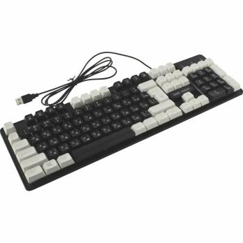 Клавиатура проводная Defender Dark Knight R GK-077, USB, черный/белый