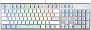 Клавиатура проводная A4Tech Fstyler FS100 Neon, USB, синий/белый