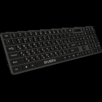 Клавиатура Sven KB-E5300W беспроводная, радиоканал, чёрный