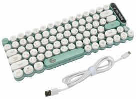 Клавиатура беспроводная Gembird KBW-9, 80кл, подсветка 6 цв, BT 5.1/радио/USB, белая