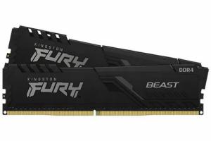 Оперативная память Kingston Fury Beast, DDR4, 64GB (2x32GB), 3200MHz, CL16, DIMM, черный