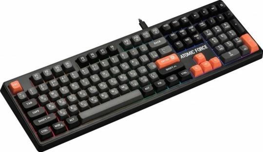 Клавиатура проводная игровая Defender Atomic Force GK-005 RU,чер/сер,108кн+FN,радуж,1.5м