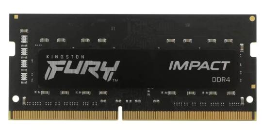 Оперативная память Kingston Fury Impact, DDR4, 16GB (1x16GB), 3200MHz, CL20, SO-DIMM
