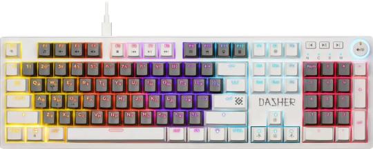 Клавиатура Defender Dasher GK-472 проводная, USB Type-A, серый/белый