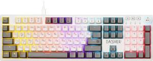 Клавиатура Defender Dasher GK-472 проводная, USB Type-A, белый/серый