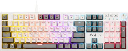 Клавиатура Defender Dasher GK-472 проводная, USB Type-A, белый/серый