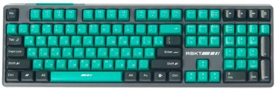 Клавиатура Raskat KM004 проводная, USB Type-A, зелёный/серый